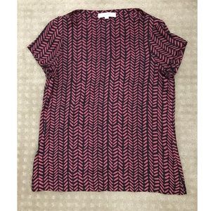 LOFT pink patterned blouse